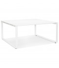 Table de réunion ou bureau bench BAKUS SQUARE blanc 160x160 cm - 