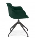 Chaise design avec accoudoirs GRAPIN en velours vert - 