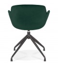 Chaise design avec accoudoirs GRAPIN en velours vert - 