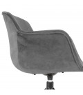 Chaise design avec accoudoirs GRAPIN en velours gris - 