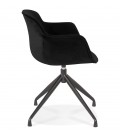 Chaise design avec accoudoirs GRAPIN en velours noir - 