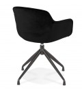 Chaise design avec accoudoirs GRAPIN en velours noir - 