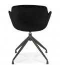 Chaise design avec accoudoirs GRAPIN en velours noir - 