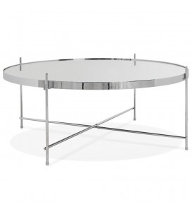 Table basse de salon KOLOS BIG couleur chrome