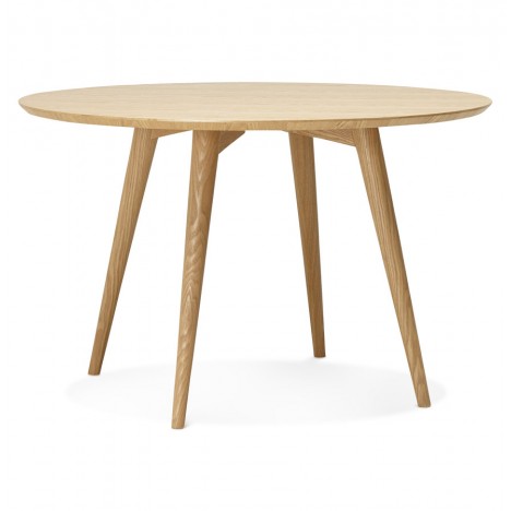 Table à dîner ronde SWEDY en bois style scandinave diam. 120 cm - 