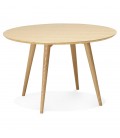 Table à dîner ronde SWEDY en bois style scandinave diam. 120 cm - 