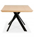 Table à diner avec pied central en x WALABY en bois finition naturelle 200x100 cm - 