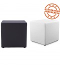 Pouf CUBE de salon en Cuir synthétique (simili) blanche - 