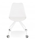 Chaise de bureau sur roulettes SKIN blanche avec structure en métal blanc - 