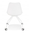 Chaise de bureau sur roulettes SKIN blanche avec structure en métal blanc - 