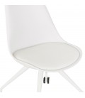 Chaise de bureau sur roulettes SKIN blanche avec structure en métal blanc - 