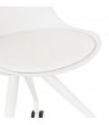 Chaise de bureau sur roulettes SKIN blanche avec structure en métal blanc - 