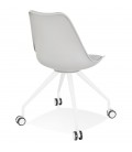 Chaise de bureau sur roulettes SKIN grise avec structure en métal blanc - 