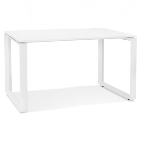 Petit bureau droit design BAKUS en bois et métal blanc 120x60 cm - 