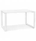 Petit bureau droit design BAKUS en bois et métal blanc 120x60 cm - 