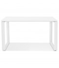 Petit bureau droit design BAKUS en bois et métal blanc 120x60 cm - 