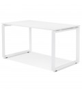 Petit bureau droit design BAKUS en bois et métal blanc 120x60 cm - 