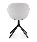 Chaise avec accoudoirs LIBRA en tissu gris clair et métal noir - 