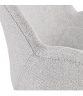 Chaise avec accoudoirs LIBRA en tissu gris clair et métal noir - 