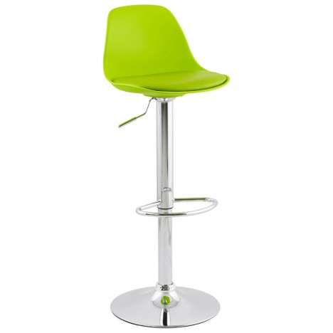 Tabouret réglable PRINCES vert avec haut dossier confortable - 