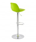 Tabouret réglable PRINCES vert avec haut dossier confortable - 