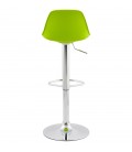 Tabouret réglable PRINCES vert avec haut dossier confortable - 