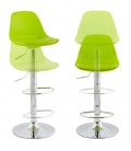 Tabouret réglable PRINCES vert avec haut dossier confortable - 