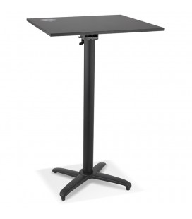 Table haute pliable PENUMBRA carrée noire 68x68 cm