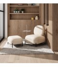 Fauteuil ORSO LOUNGE en tissu bouloché beige - 