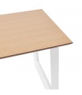 Bureau de direction droit GIMINI en bois finition naturelle et métal blanc 130x70 cm - 