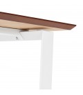 Bureau de direction droit GIMINI en bois finition naturelle et métal blanc 130x70 cm - 