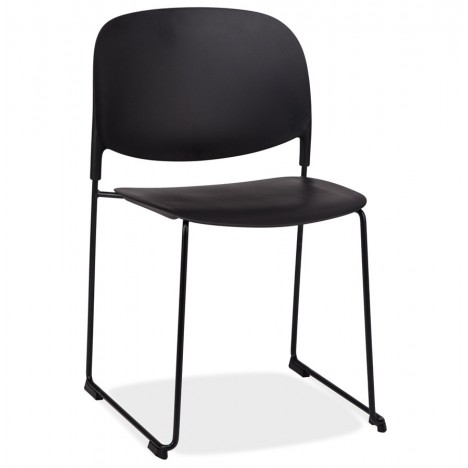 Chaise PILA noire avec assise résine synthétique et structure métal - 