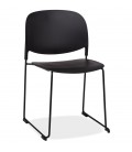 Chaise PILA noire avec assise résine synthétique et structure métal - 