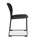 Chaise PILA noire avec assise résine synthétique et structure métal - 