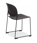 Chaise PILA noire avec assise résine synthétique et structure métal - 