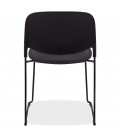 Chaise PILA noire avec assise résine synthétique et structure métal - 