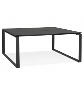 Table de réunion ou bureau bench BAKUS SQUARE noir 140x140 cm