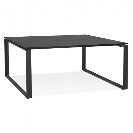 Table de réunion ou bureau bench BAKUS SQUARE noir 140x140 cm - 