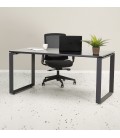 Table de réunion ou bureau bench BAKUS SQUARE noir 140x140 cm - 