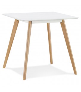 Table carrée gain de place 80x80cm GENIUS en bois finition blanche