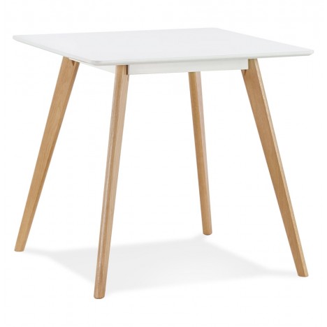 Petite table à diner GENIUS en bois finiton blanche 80x80 cm - 