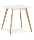 Petite table à diner GENIUS en bois finiton blanche 80x80 cm - 