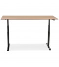 Bureau ergonomique électrique TRONIK noir avec plateau en bois finition Noyer 160x80 cm - 