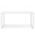 Bureau droit design BAKUS en verre et métal blanc 160x80 cm - 