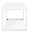 Bureau droit design BAKUS en verre et métal blanc 160x80 cm - 