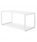 Bureau droit design BAKUS en verre et métal blanc 160x80 cm - 