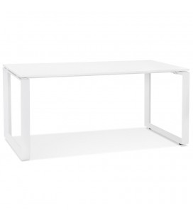 Bureau droit design BAKUS en bois et métal blanc 160x80 cm