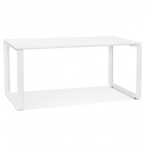 Bureau droit design BAKUS en bois et métal blanc 160x80 cm - 