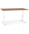 Bureau réglable en hauteur OSMOSE en bois Noyer et métal blanc 160x80 cm - 