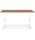 Bureau réglable en hauteur OSMOSE en bois Noyer et métal blanc 160x80 cm - 